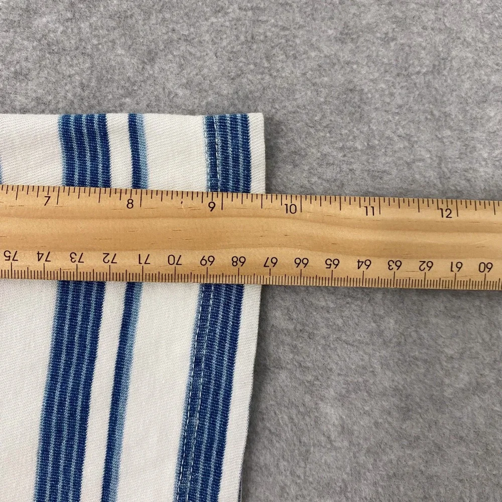 Todd Snyder Shirt Mens XXL White Blue Striped Cotton Short Sleeve Button Up